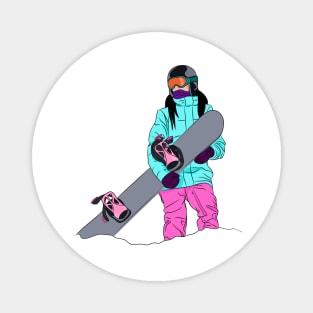 Snowboardig girl Magnet